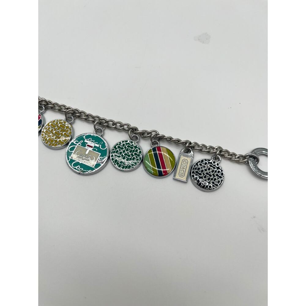 COACH Y2K VINTAGE Charm Bracelet with 9 Pieces, Silver - Picture 6 of 10